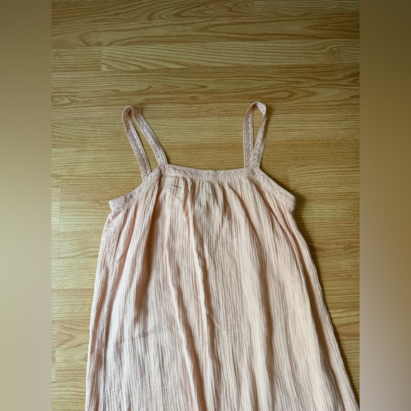 Magaschoni Pink Organic Cotton Gauze Tiered Flowy Maxi Dress Size Medium - Picture 4 of 5